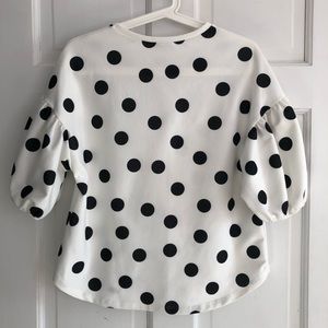 polka dot puff sleeve top zara